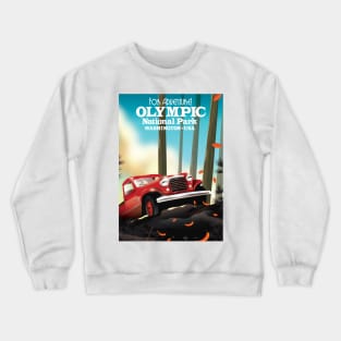 Olympic National Park Washington Travel poster Crewneck Sweatshirt